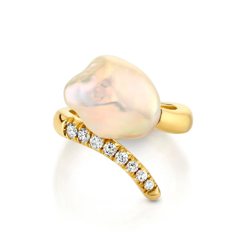 Baroque Pearl Tusk Ring