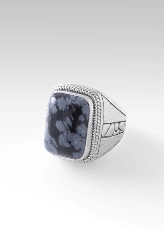 Gracious Heart Ring™ in Snowflake Obsidian