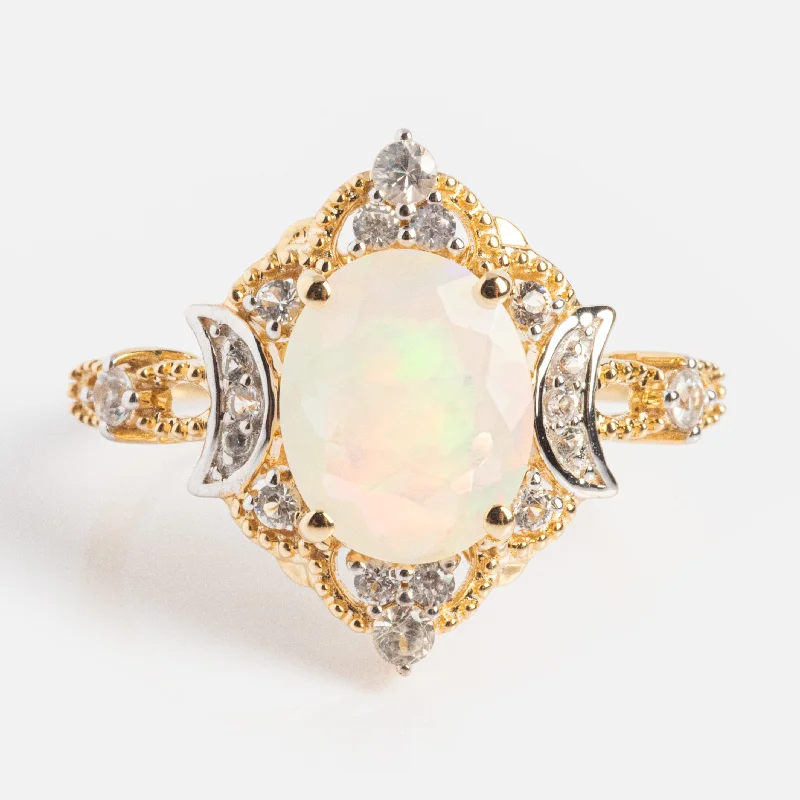 Solid Gold Limited Edition Harvest Moon Opal Ring