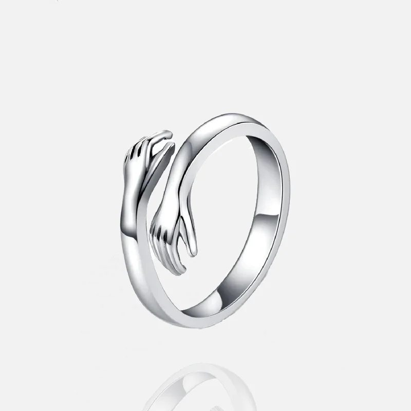 Hug ring - White Gold