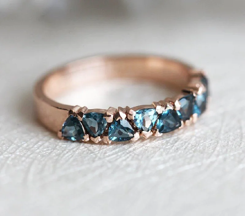 Jewelry Clearance Sale – Final Reductions Beau London Blue Topaz Ring, Blue Wedding Band