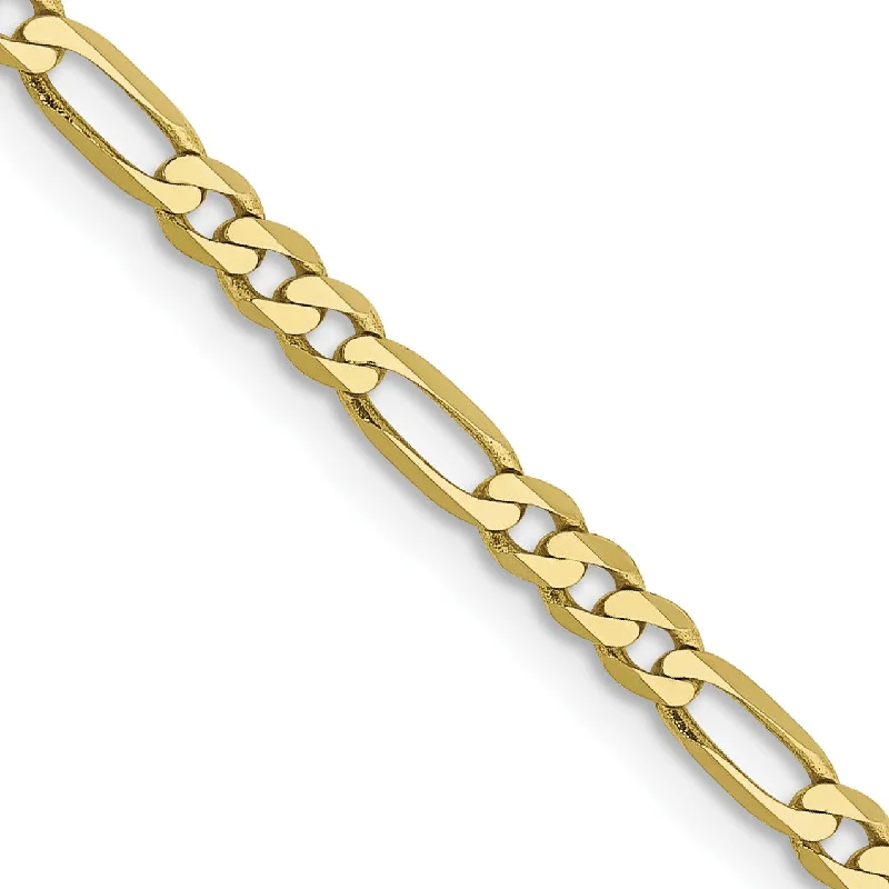 10KT Yellow Gold 16-inch 2.75MM Flat Figaro Chain