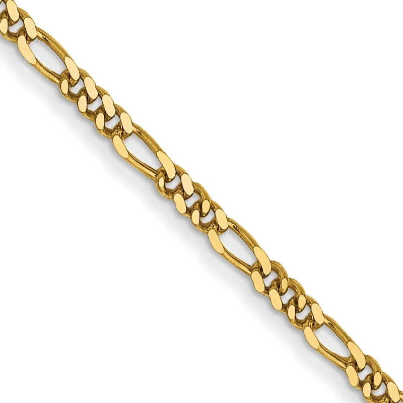 14KT Yellow Gold 22-inch 1.25MM Flat Figaro Chain