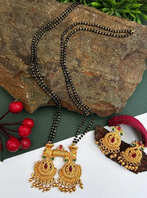 Unmissable Jewelry Clearance – Final Reductions Black bead wati mani pendant Mangalya chain Necklace set 18 inches