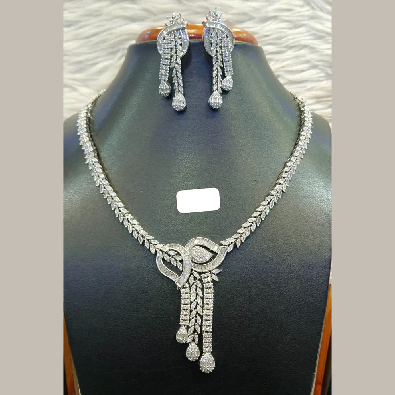 Get The Jewelry You Love At A Price You Love Jain Jewellers Silver Plated AD Necklace Set