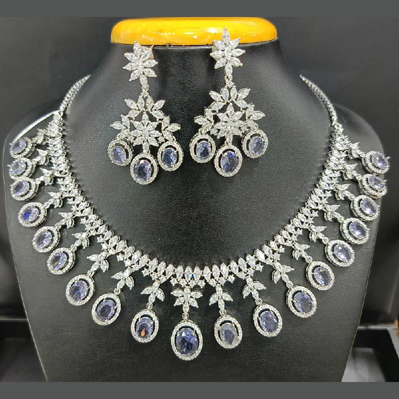 The Ultimate Jewelry Sale – Shop Premium Styles Jain Jewellers Silver Plated AD Necklace Set