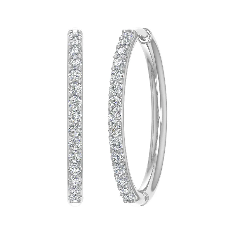 0.40 Carat Diamond Hoop Earrings in Gold - IGI Certified