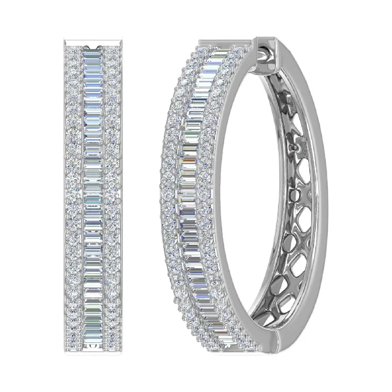 1 Carat Diamond Hoop & Huggies Earrings in Gold - IGI Certified