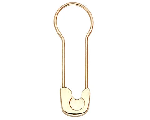 14K Gold Round Hoop Safety Pin Earring