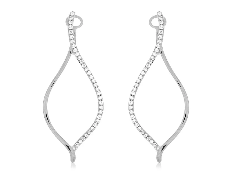 Diamond Accented Open Dangle Earrings