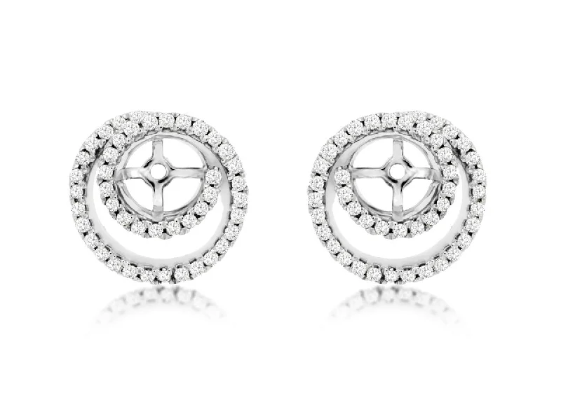 Diamond Double Halo Design Earring Jackets