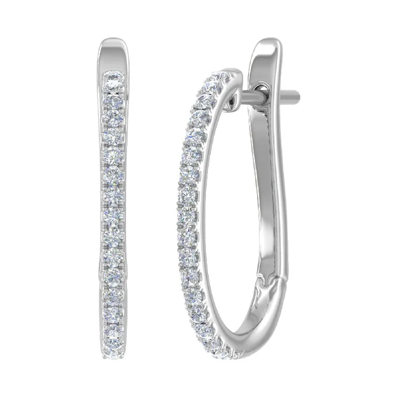 Gold Diamond Hoop Earrings (0.40 Carat) - IGI Certified