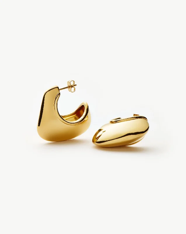 Hera Dome Large Hoop Earrings | 18ct Gold Plated