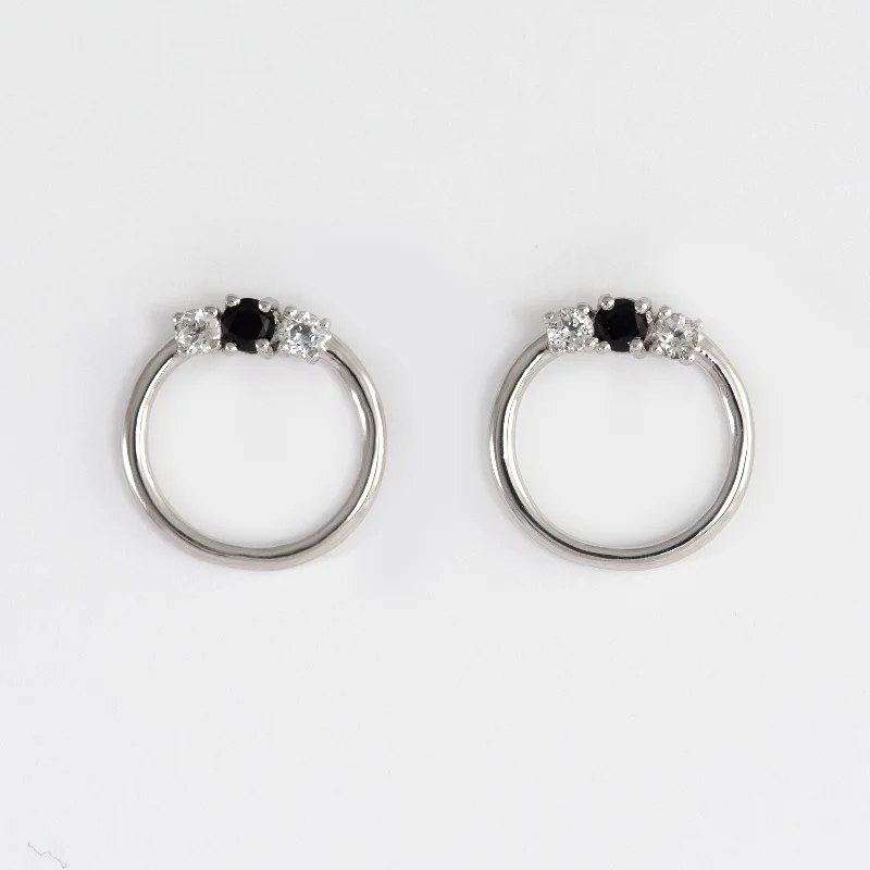 Jana White Topaz and Black Spinel Earrings