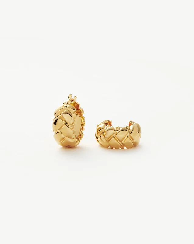 Lucy Williams Waffle Mini Hoop Earrings | 18ct Gold Vermeil