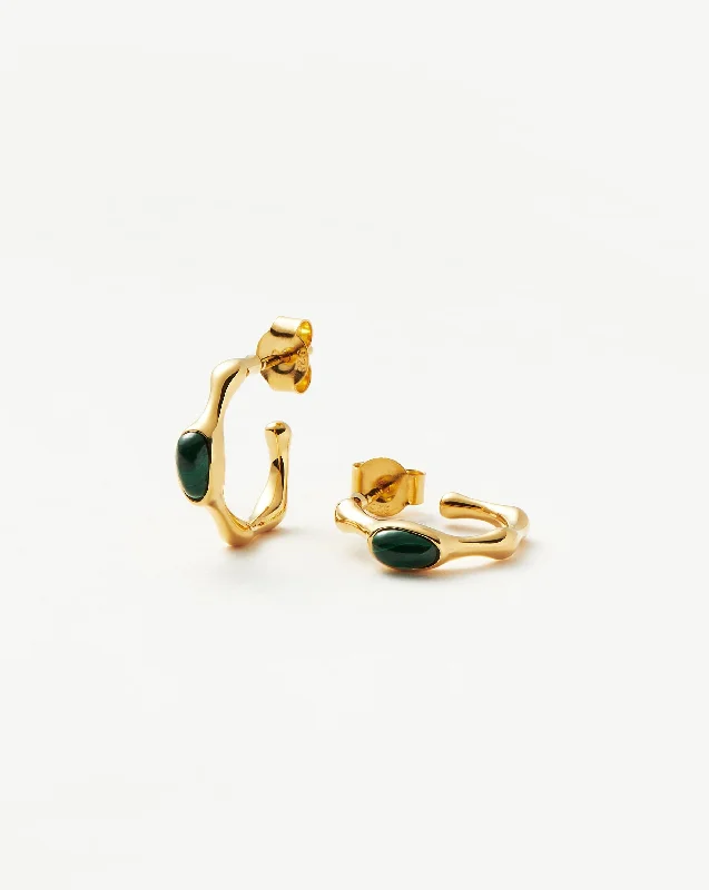 Magma Gemstone Small Hoop Earrings | 18ct Recycled Gold Vermeil on Recycled Sterling Silver