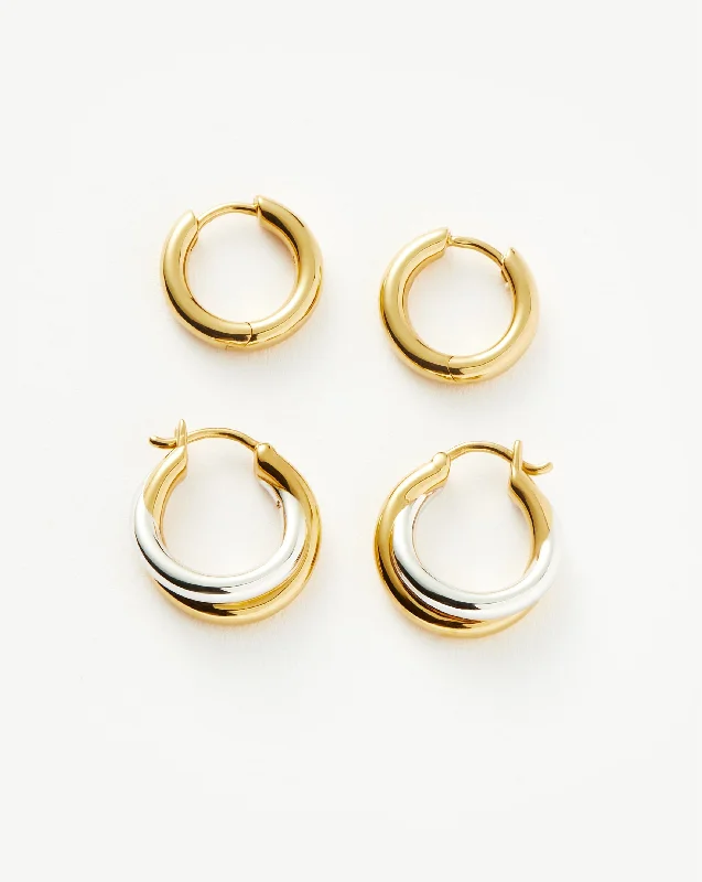 Entwine & Tunnel Mini Hoop Earring Set