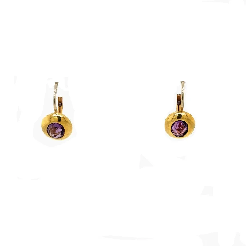 Oval Amethyst Drop Earrings