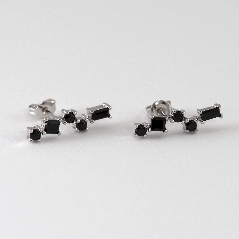 Pru Black Spinel Earrings