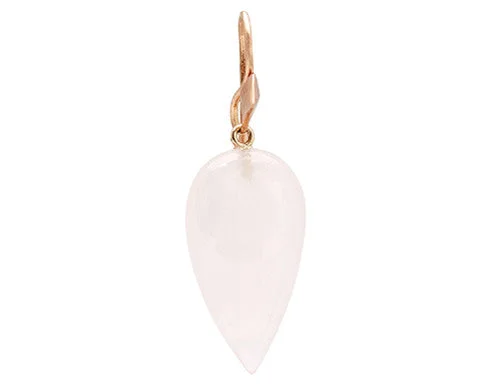 Almond Rose Quartz and 14k Gold Thorn Hook Earrings