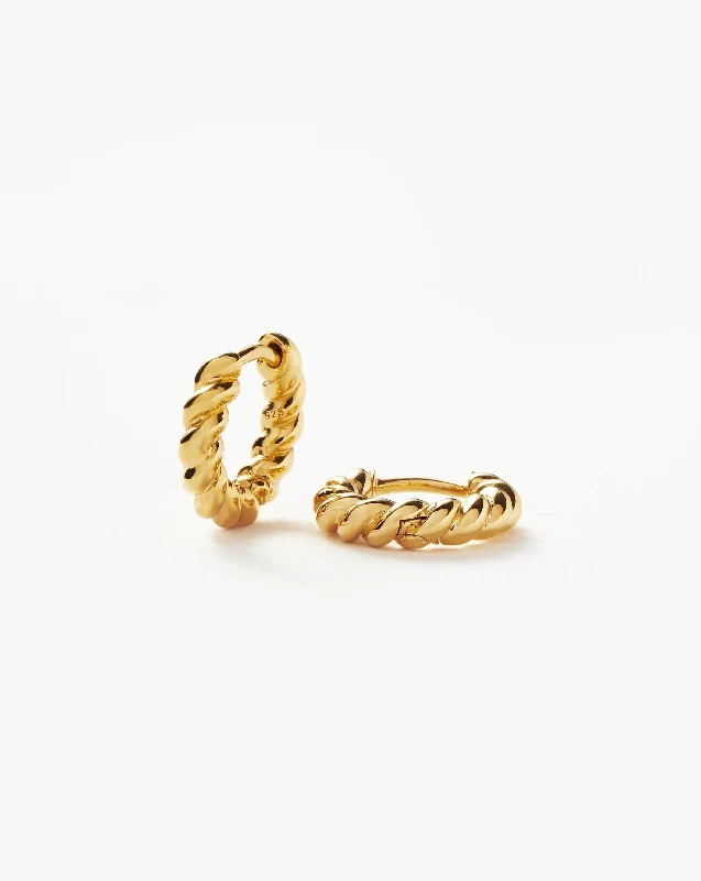 Twisted Helical Huggies | 18ct Gold Vermeil