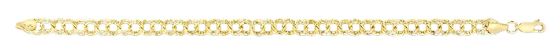 14K Gold Medium Double Link Charm Bracelet