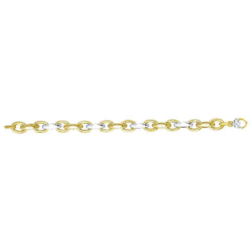 14K Two-tone Gold Alternating Three Plus One Heritage Link