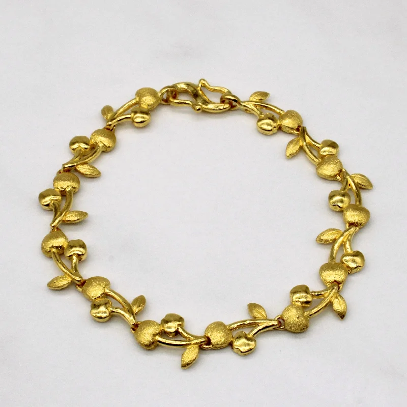 24k Yellow Gold Vine Bracelet | 7" |