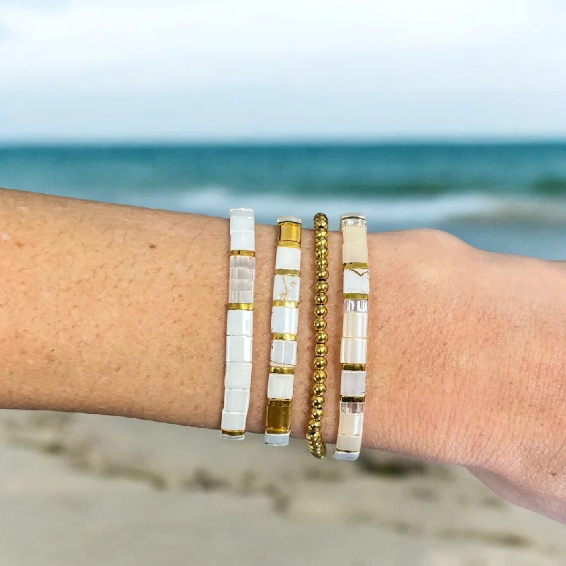 ALLURE - 4 Tila Bead Bracelet Stack