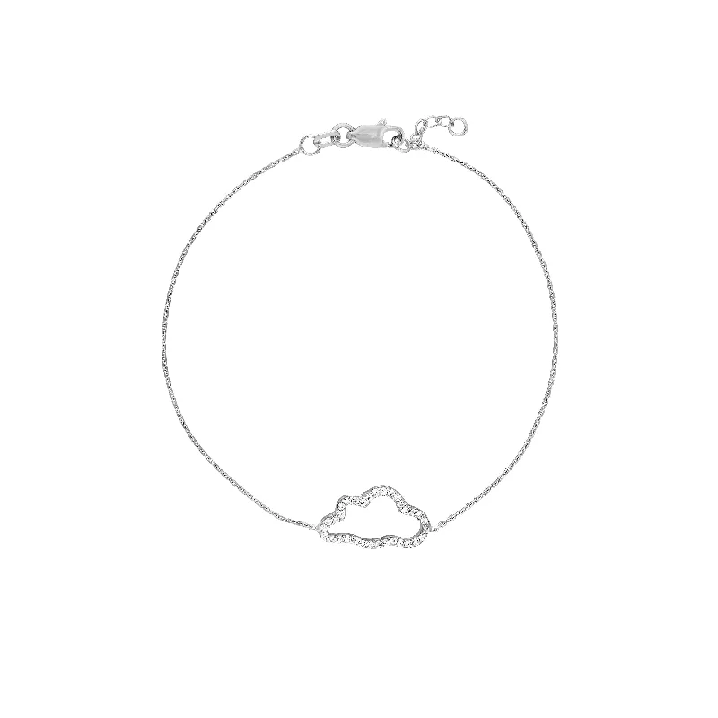 Sterling Silver CZ Open Cloud Adjustable Bracelet