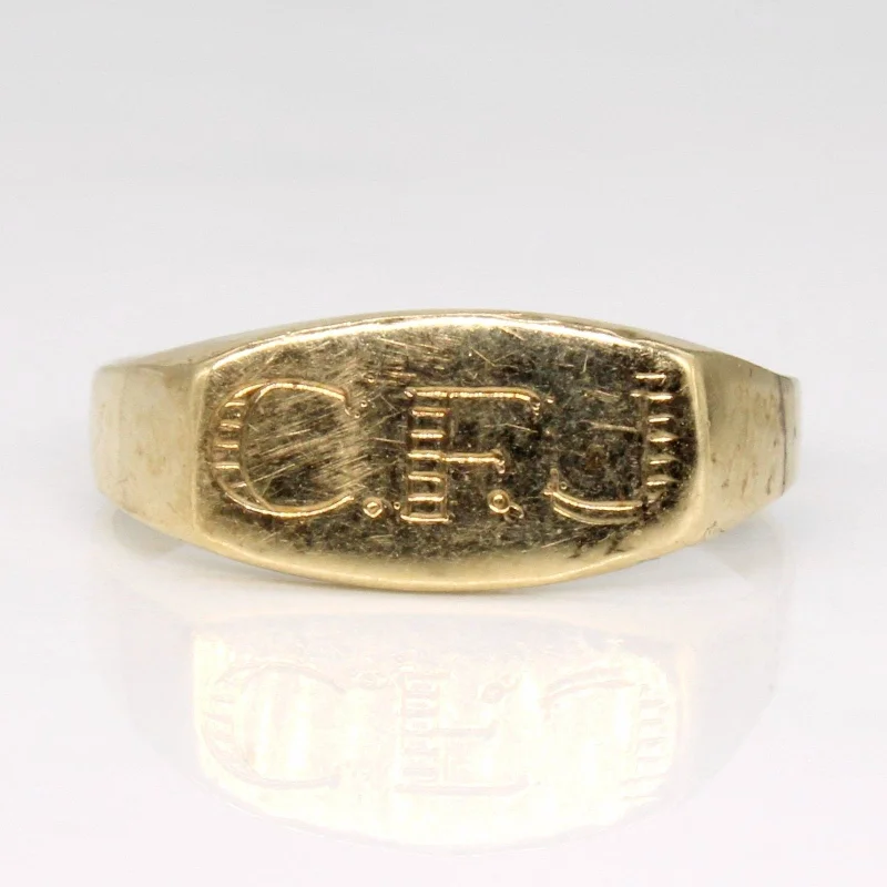 Discounted Jewelry For A Glamorous Look 10k Yellow Gold 'C.F.J.' Initial Ring | SZ 4.5 |