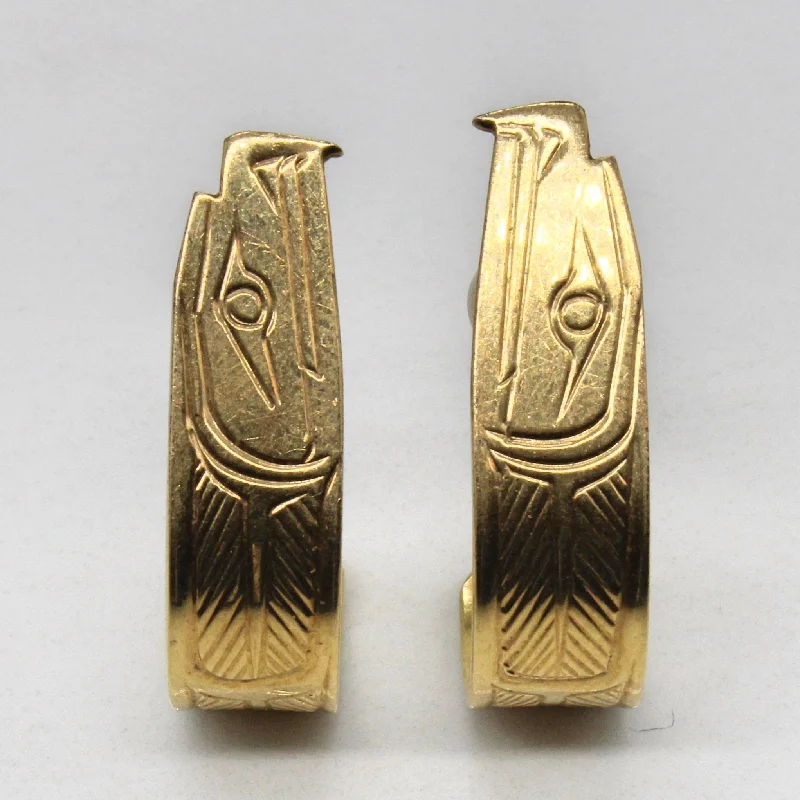 Seasonal Jewelry Sale – Upgrade Your Style Today Yellow Gold Indigenous Eagle Earrings |