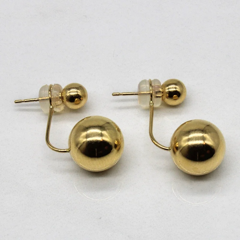 Exclusive Online Discounts On Stylish Jewelry Yellow Gold Ball Stud & Jacket Earrings |