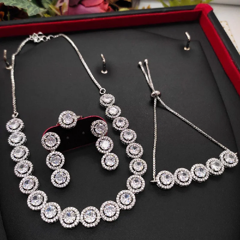 Handcrafted Jewelry Sale – Unique Designs At Low Prices Aamrapali Silver Plated AD Combo Set