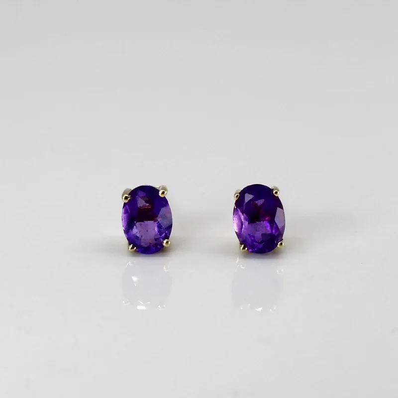 Sparkle For Less – Shop Our Limited-Time Jewelry Deals Amethyst Oval Cut Stud 14k Earrings | 1.20ctw |