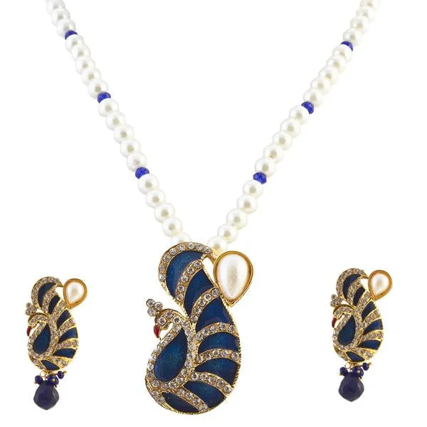 Handcrafted Jewelry Sale – Unique Designs At Low Prices Bhavi Jewels Gold Plated Pearl Chain Pendent Set