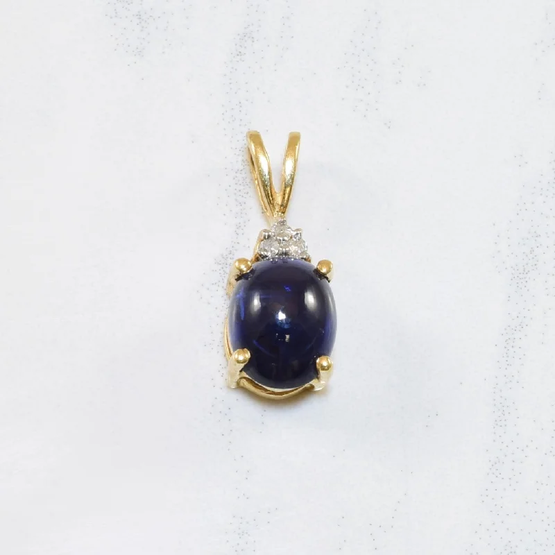 Sapphire Cabochon & Diamond Pendant | 1.43ct, 0.02ctw |