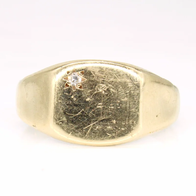 Gorgeous Jewelry, Limited-Time Savings Diamond Initial Signet Ring | SZ 10.75 |