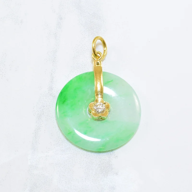 Hololith Jadeite & Diamond Pendant | 10.00ct, 0.10ct |