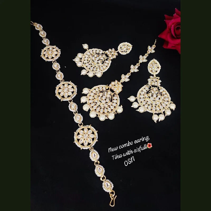 Fashion-Forward Jewelry At Exclusive Discounts Lucentarts Jewellery Gold Plated Earrings Combo With Sheshphool