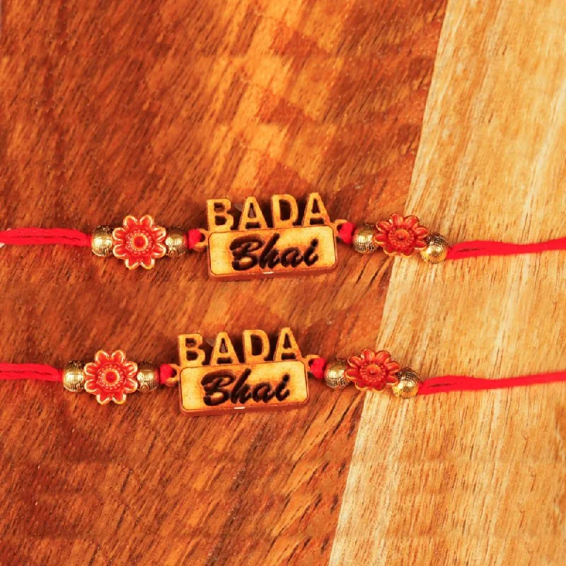 Shop Dazzling Jewelry At The Best Prices Raddhi Jewels Bada Bhai Bro Rakhi Set of 2 For Brother/Bhai/Bro