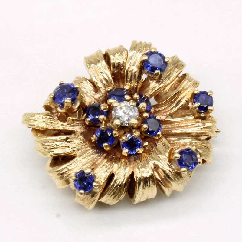 Buy More, Save More On Stunning Jewelry Designs Sapphire & Diamond 14k Brooch | 0.58ctw, 0.11ct |