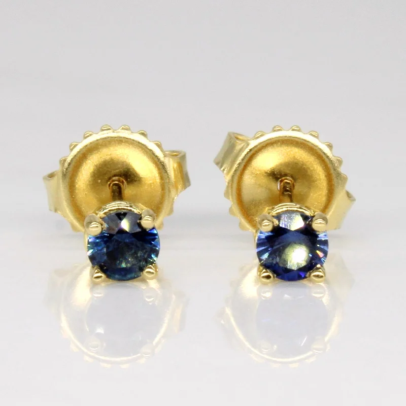 Exclusive Jewelry Sale – Sparkle For Less Sapphire Stud 18k Earrings | 0.34ctw |