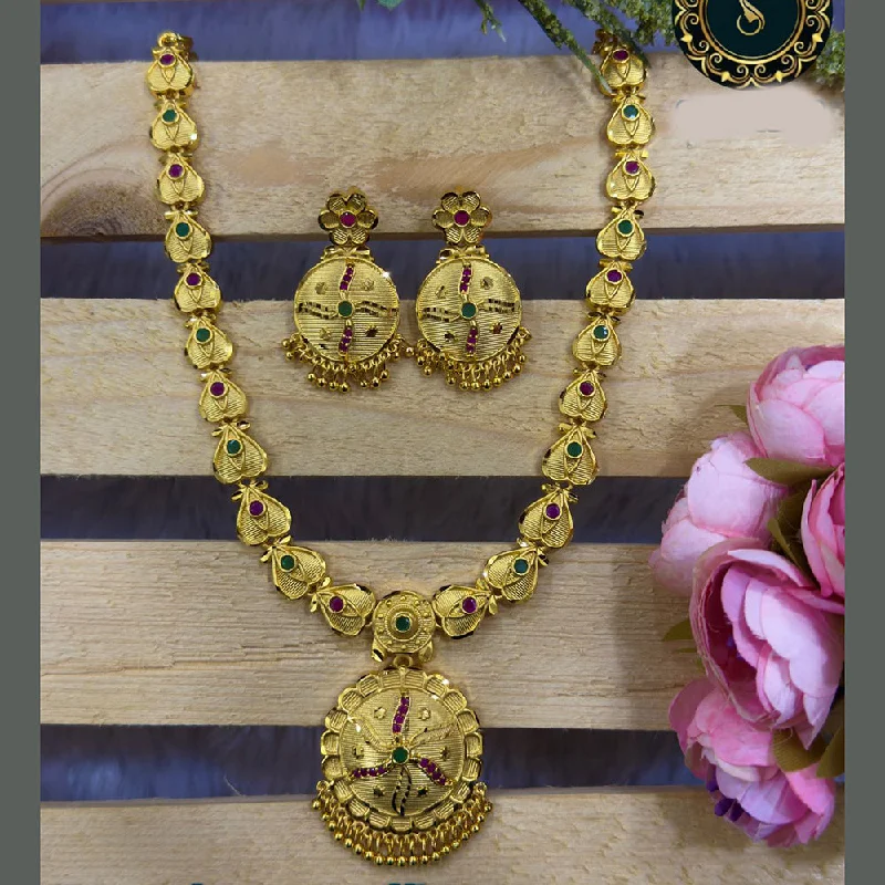 Special Sale On Handcrafted Jewelry – Shop Today Siara Collections Forming Gold Plated Pota Stone Long Necklace Set