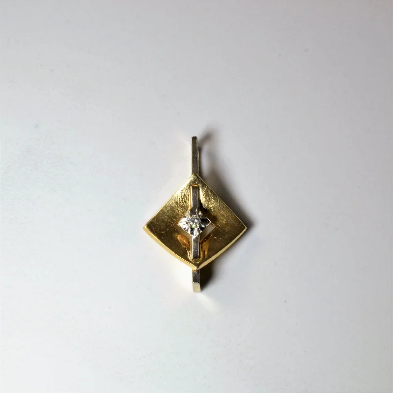 Square Two Tone Diamond Pendant | 0.045ct |