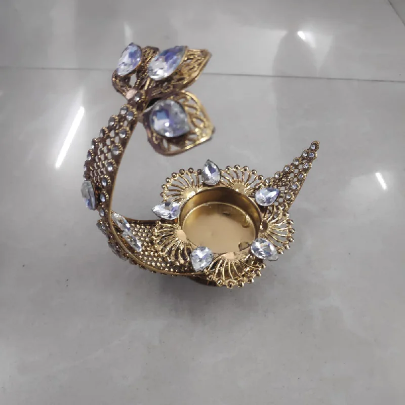 Exclusive Online Jewelry Sale – Don't Wait Viky Brass Metal Gold Plated Designer Diya