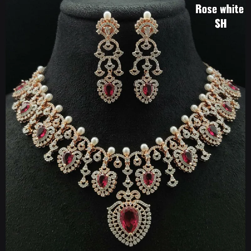 Holiday Jewelry Sale – Perfect Gifts At The Best Prices Vivah Creations Rose Gold Plated AD Stone Necklace Set